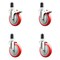 Service Caster 5 Inch 316SS Red Poly Swivel 1-5/8 Inch Expanding Stem Caster Lock Brake, 2PK SS316TTLEX20S514-PPUB-RED-2-S-2-158 - alternate 5